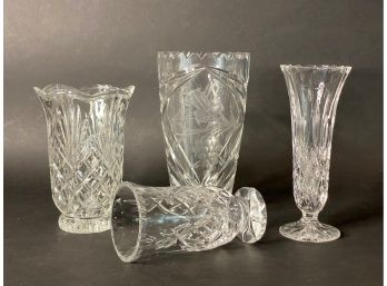 A Very Nice Assortment Of Cut-Crystal & Cut-Glass Vases