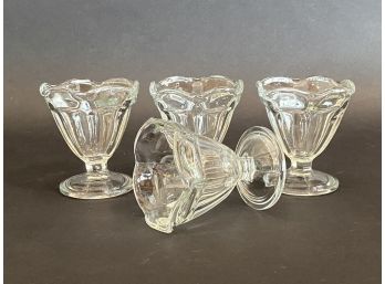 A Set Of Classic Glass Ice Cream Cups