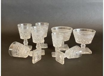 An Assortment Of Vintage Pressed Glass Stemware