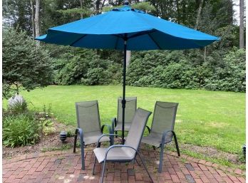 Outdoor Seating & Sunbrella Umbrella With Stand