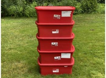 A Stack Of Assorted Storage Bins #2