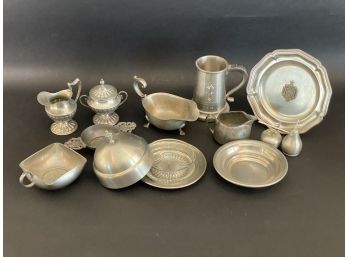 A Large Assortment Of Vintage Pewter Pieces