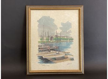 Mid-Century Naval Academy Print, Pencil-Signed & Numbered