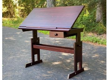 An Adjustable Wooden Drafting Table/Desk
