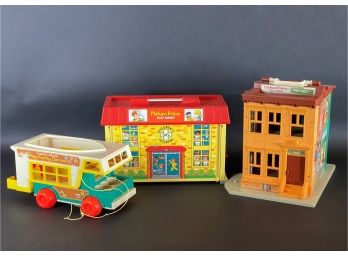 Three Vintage Playsets By Fisher-Price