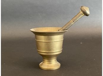 A Vintage Brass Apothecary Mortar & Pestle