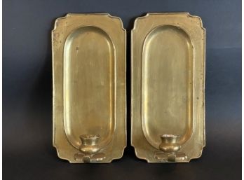 A Pair Of Brass Candle Sconces