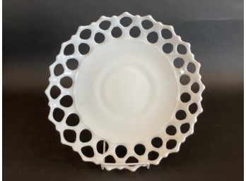A Vintage Milk Glass Lace Edge Plate
