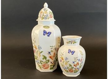 Beautiful Vintage Aynsley 'Cottage Garden' Urn & Vase