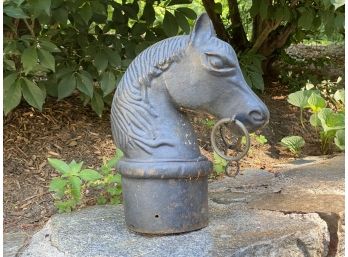 A Fabulous Vintage Cast-Iron Horse Head Fence Post Cap
