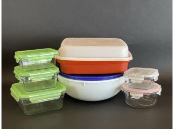 A Nice Assortment Of Food Storage Containers, Glasslock & Tupperware