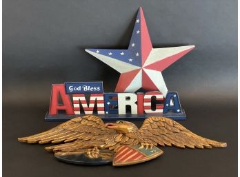 A Grouping Of Patriotic Decorative Items