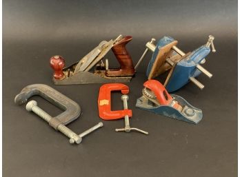 An Assortment Of Planes & Clamps