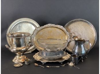 A Large Assortment Of Vintage Silverplate