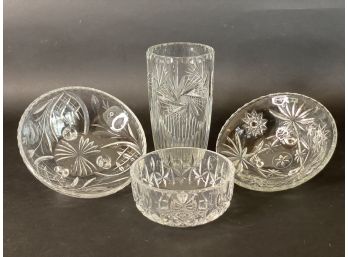 A Selection Of Vintage Cut Crystal & Cut Glass Including Waterford