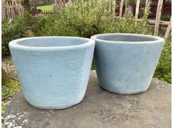 A Pair Of Glazed Ceramic Planters By Campania