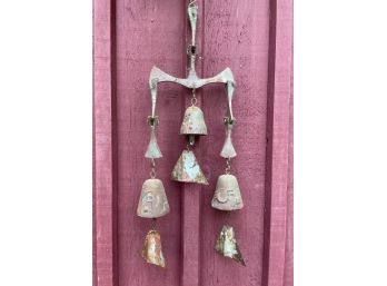 A Large Vintage Patinated Bronze Arcosanti Bell Or Windchime By Paolo Soleri