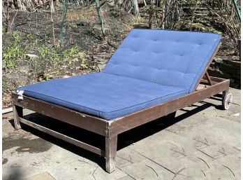 A Weathered Cedar Double Chaise And Cushion
