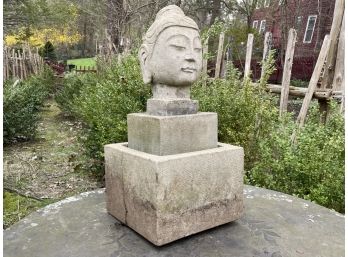 A Vintage Cast Stone Garden Fountain