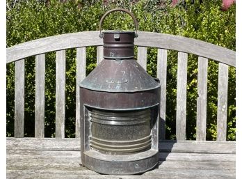 A Large Antique Copper Nautical Lantern