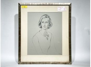 A Mid Century Chalk Drawing Signed G. Sloane