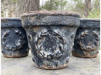 A Trio Of Antique French Cast Iron Planters