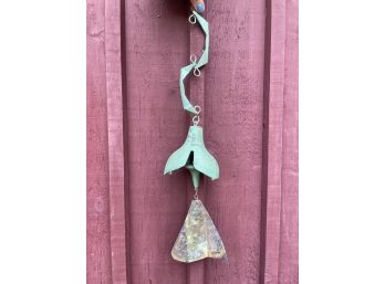 A Vintage Patinated Bronze Bell Or Wind Chime By Paolo Soleri
