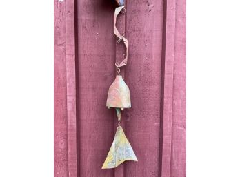 A Vintage Patinated Bronze Bell Or Wind Chime By Paolo Soleri