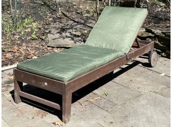 A Weathered Cedar Chaise And Cushion