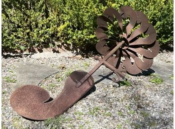 A Large Metal Outdoor Wind Sculpture