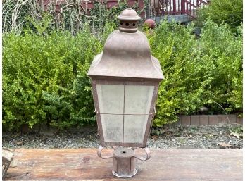A Copper Post Lantern By Sea Gull Lighting