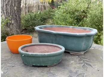 Glazed Earthenware Planters Or Cache Pots