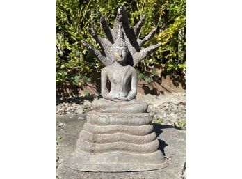 A Cast Iron Hindu Statue
