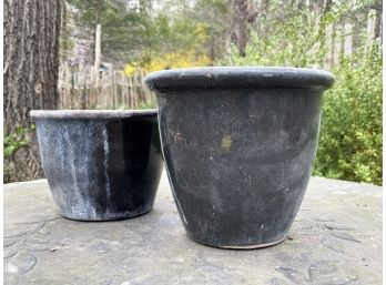 A Pair Of Glazed Earthenware Planters By Campania