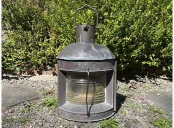 A Large Vintage Copper Nautical Lantern