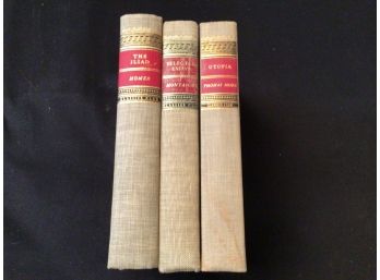 3 Classics Club Hardcover Books The Iliad Utopia Montaignes Essays