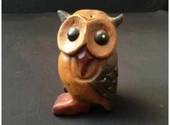 Whimsical Carved Wood Owl