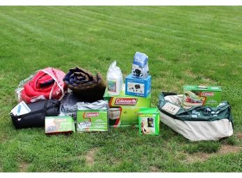 Camping Anyone ?? Coleman Sleeping Bags, Pumps, Double Wash Basin, Beds,Self Inflating Therma Rest Matress, Camp Shower, Portable Potty And More