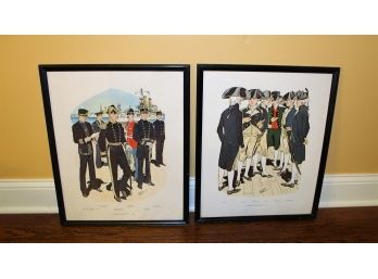 Pair Of H. Charles McBarron 1966 'Uniforms Of The United States Navy'