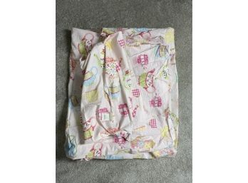 Pottery Barn Kids - Pretty Pink Tea Twin Size Duvet & 1 Pillow Sham