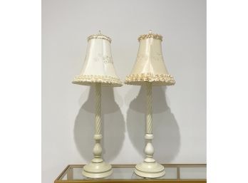 Pair - Twisted Stem Lamps