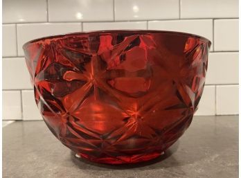 Norman Keil Nurseries - Red And Silver Chrome Decorative Glass Bowl