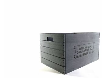 Kobenhavn Granaries Painted Gray Wooden Crate