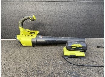 RYOBI 40V Lithium Ion. Leaf Blower With Charger