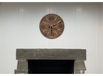 Large Radius Edge Solid Wood Clock - Roman Numeral Dial