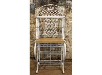 Metal And Wood Decorative Bakers Rack