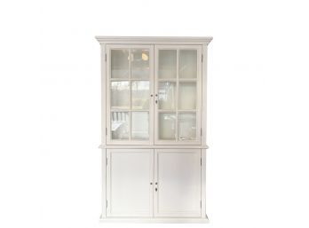Restoration Hardware - Hampton Casement Double-Door Panel Sideboard & Glass Hutch - Distressed White