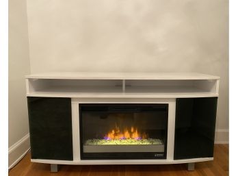Bello - Entertainment Console With Electric Fireplace With Remote And Side Storage