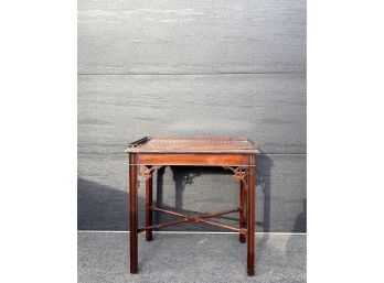 Antique Mahogany Side Table With Filigree Gallery Edge Detail*