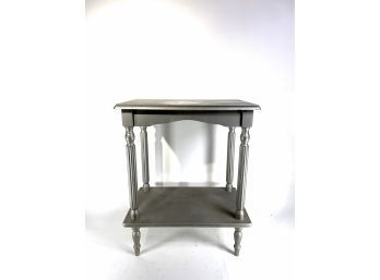 Spray Painted Silver Side Table